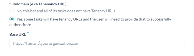 Task Subdomain Section
