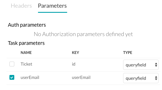 Action Task - API Request Tab - Request Section - Add API Dialog - Params